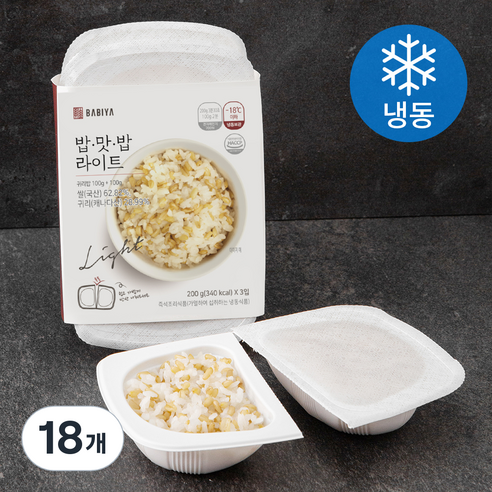 밥이야 밥맛밥라이트 귀리밥 (냉동), 200g, 18개