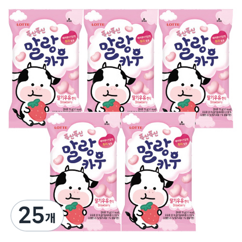 말랑카우 딸기우유캔디, 79g, 25개