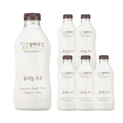 상하목장 유기농인증 우유, 750ml, 6개