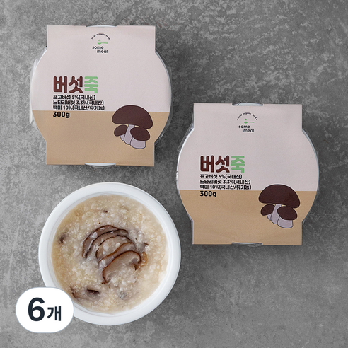 섬밀 버섯죽, 300g, 6개