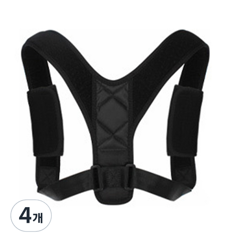 끈조절 자세밴드 블랙 XL, 4개