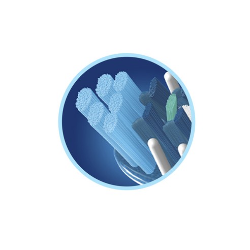 오랄비 크로스액션 칫솔로 건강한 미소를 완성하세요.