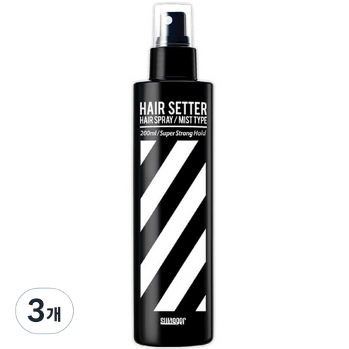 스웨거 헤어 세터 슈퍼하드 스프레이, 3개, 200ml
