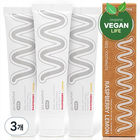 닥터노아 마루 유아 치약 불소 라즈베리 레몬향, 75g, 9개