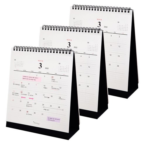 아이씨엘디자인 Desk Calendar 2024 M, 3개, black