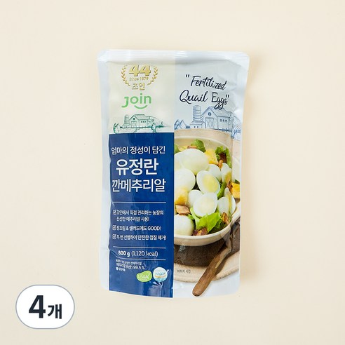 조인 유정란 깐메추리알, 800g, 4개