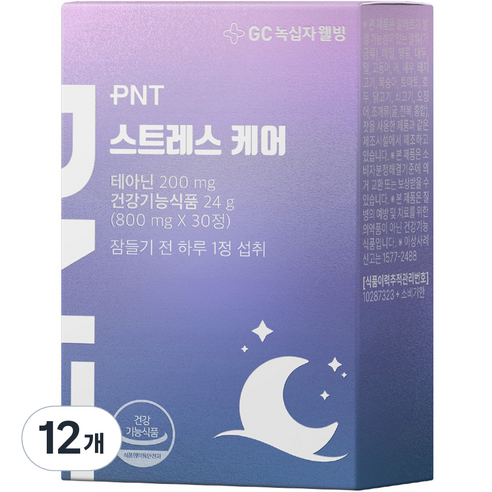 GC녹십자웰빙 PNT 스트레스 케어 L-테아닌, 12개, 30정
