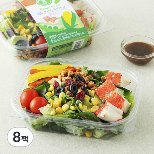 그린래빗 비니빈스 꽃맛살 샐러드, 205g, 8팩