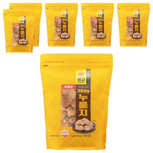 몽고식품 가마솥에 누룽지, 1kg, 6개