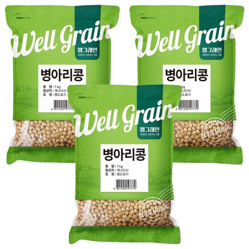 웰그레인 병아리콩, 1kg, 3개