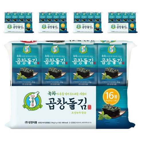 지도표성경김 녹차 곱창돌김, 4g, 80개