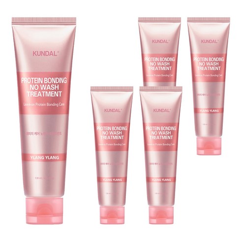 쿤달 프로틴 데미지 케어 노워시 트리트먼트 일랑일랑향, 130ml, 5개