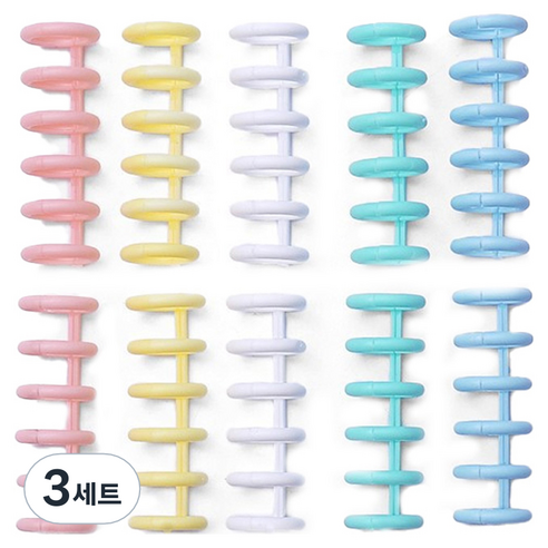 마다꾸미 셀프 제본 6공 루즈링 5종 x 2p 세트, 마카롱, 3세트
