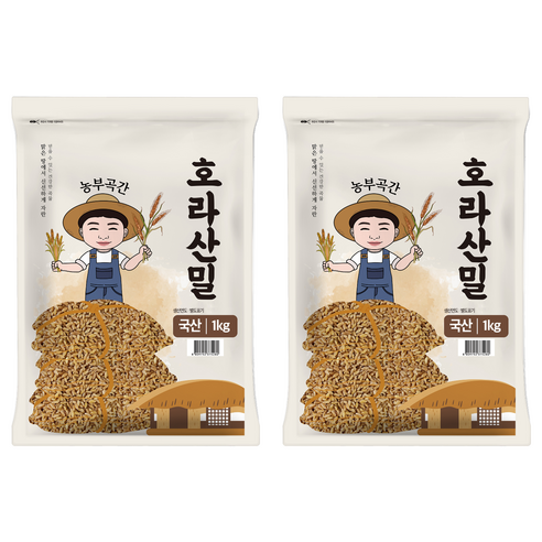 농부곡간 국내산 호라산밀, 1kg, 2개