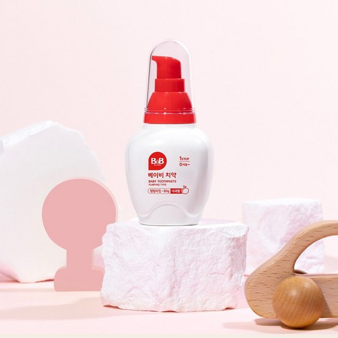 달콤한 사과향으로 시작하는 우리 아이의 건강한 양치 습관, 비앤비 베이비 치약 액상형 사과맛