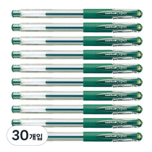 미쯔비시 시그노 유니볼 펜 UM-151 0.38mm, 그린블랙, 30개입