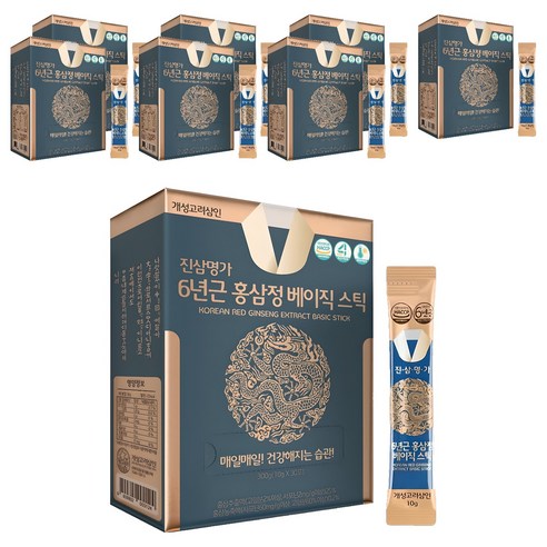 개성고려삼인 진삼명가 6년근 홍삼정 베이직 스틱, 300g, 8개
