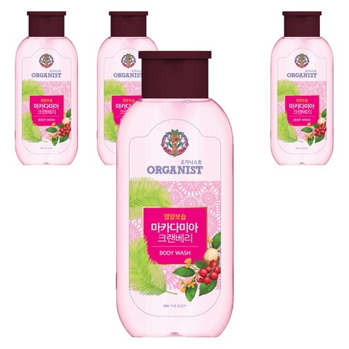 오가니스트 마카다미아 크렌베리 바디워시, 200g, 190ml, 4개