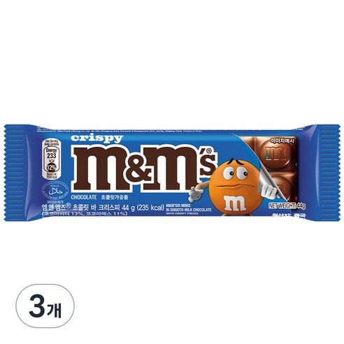 엠앤엠즈 초콜릿바 크리스피, 3개, 44g