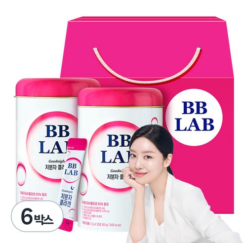 비비랩 저분자 콜라겐 선물세트, 60g, 6박스