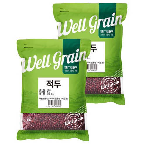 웰그레인 중국산 적두 팥, 1kg, 2개