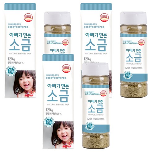베베푸드 아빠가 만든 소금 120g, 천일염, 3개