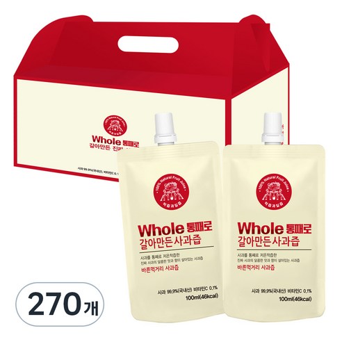 통째로 갈아만든 사과즙 스파우트, 100ml, 270개입