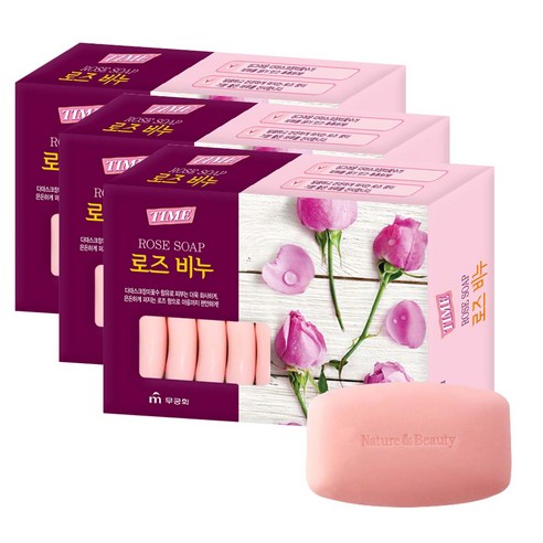 무궁화 타임 목욕비누 로즈향, 90g, 48개