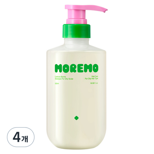 모레모 카페인 바이옴 지성용 샴푸, 500ml, 4개