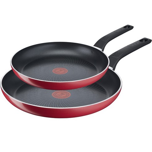 테팔 스타트앤쿡 인덕션 후라이팬 2종 세트, 레드, 프라이팬 24cm + 28cm