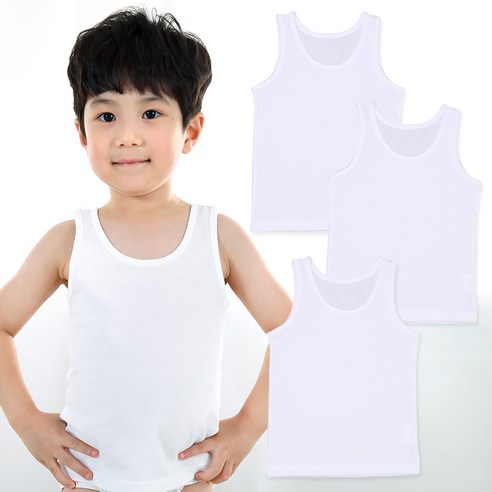 키즈라인 아동용 백물 런닝 3p