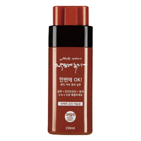멜츠네이처 한방에 새치 커버 샴푸 염색제 250ml, 자연갈색, 1개