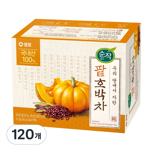 순작 팥호박차 티백, 0.8g, 3박스