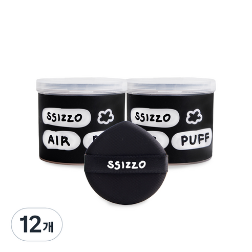 씨조 밀착 에어 쿠션 퍼프 7p, 블랙, 12개