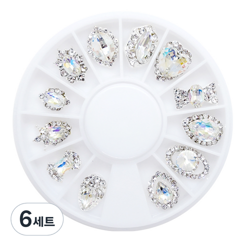 메이브라운 네일파츠 01 다이아 네일스톤 12종, 혼합색상, 6세트