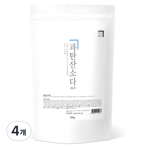 살림백서 과탄산소다, 3kg, 4개