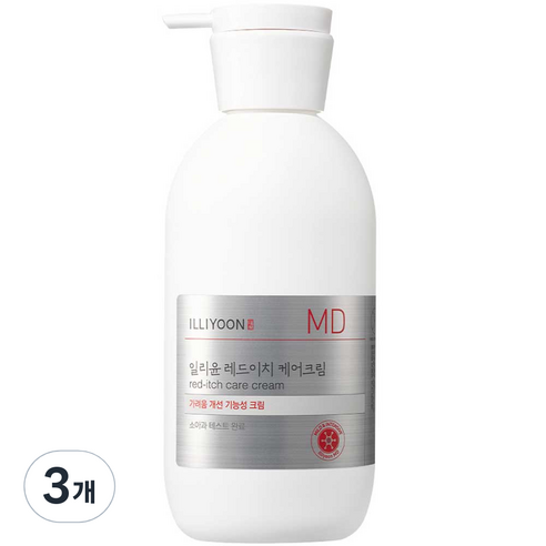 일리윤 MD 레드이치 케어 크림 무향, 330ml, 3개
