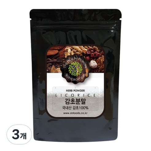 성보식품 국내산 감초 분말, 3개, 150g