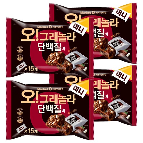 마켓오네이처 오 그래놀라 단백질바 미니, 192g, 4개