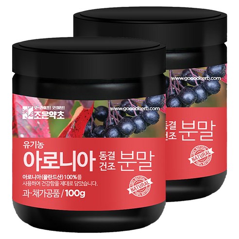 조은약초 아로니아 동결건조 분말, 2개, 100g