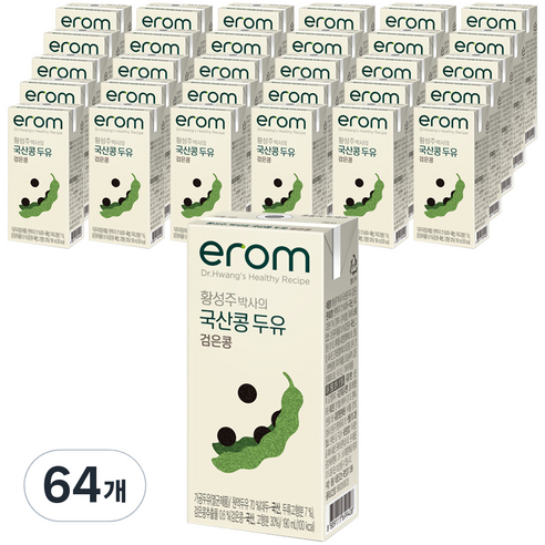 이롬 황성주박사의 국산콩 두유 검은콩, 64개, 190ml