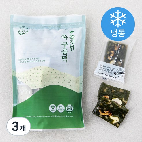창억 해풍 쑥 구름떡 (냉동), 400g, 3개
