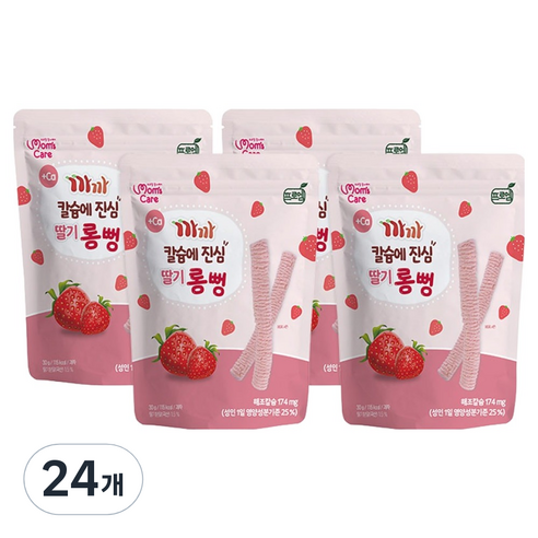 까까 프로엠 칼슘에 진심 딸기 롱뻥 과자, 딸기맛, 30g, 24개