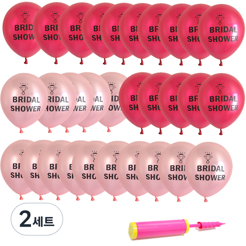 네오텍스 펄 브라이덜 인쇄 풍선 30cm 30p + 손펌푸 세트, 랜덤발송, 2세트