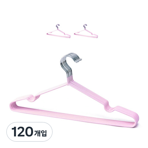 마켓감성 철제 두꺼운 옷걸이, 핑크, 120개입
