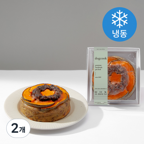 도그쿡 강아지 케이크 냉동 간식, 단호박, 300g, 2개