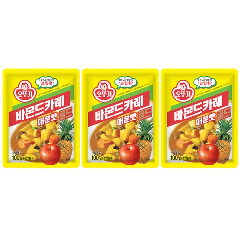 오뚜기 바몬드 카레 과립형 골드 매운맛, 100g, 3개