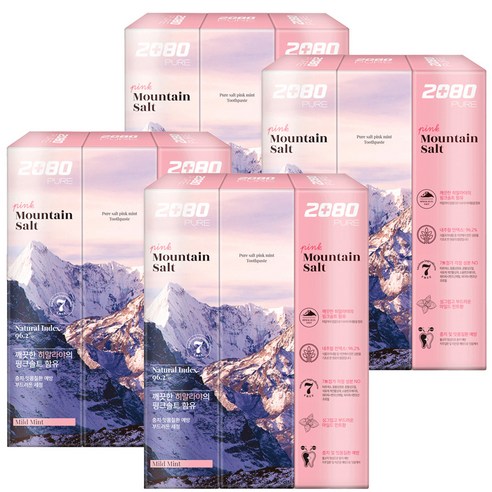 2080 퓨어 마운틴 핑크 솔트 치약, 150g, 12개