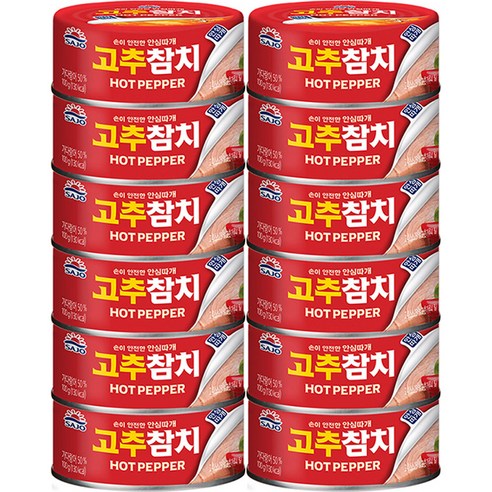 사조해표 고추참치 안심따개, 100g, 12개입