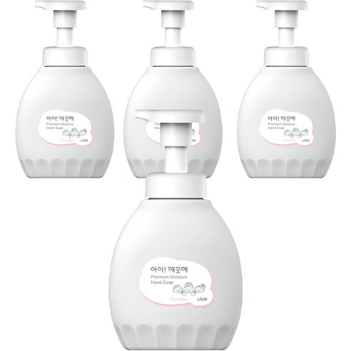 아이깨끗해 프리미엄 모이스처 핸드워시 퓨어로즈, 450ml, 4개